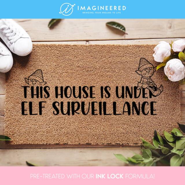 This House Is Under Elf Surveillance - Funny Christmas Doormat Mat Porch Decor - image 1