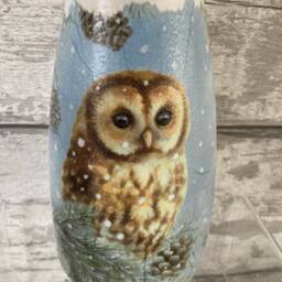 Owl Vase & Light Up Bottle Set, Owl, Owls, Decouoage, Gifts - thumbnail 3