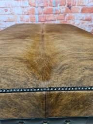 Genuine Cow Hide Extra Large Footstool With Leather Trim - thumbnail 3