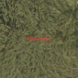 stunning Khaki Green Luxury Tibetan Sheepskin Rug - thumbnail 3