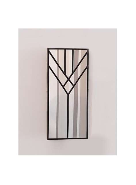 Small Black Leaded Mirror Line Art Deco Decorative - image 1