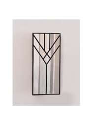 Small Black Leaded Mirror Line Art Deco Decorative - thumbnail 1