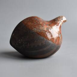 Ceramic Sculpture - Quail, Raku Pottery, Blue Bird, African Turkey, Sculpture, Art, Bird Collection, Birthday Present - thumbnail 3