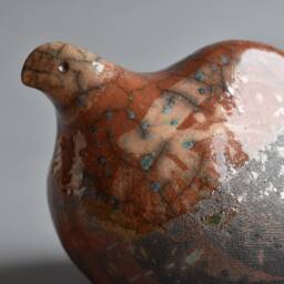 Ceramic Sculpture - Quail, Raku Pottery, Blue Bird, African Turkey, Sculpture, Art, Bird Collection, Birthday Present - thumbnail 2