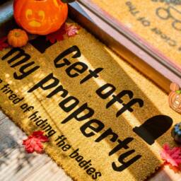 Get Off My Property - Halloween Doormat Funny Door Mat Tired Of Hiding The Bodies Decorations Fall Decor Porch - thumbnail 3