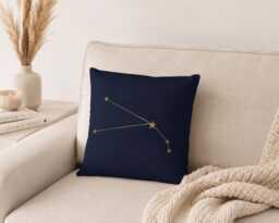 Taurus Zodiac Constellation Pillow Cover 40x40 cm, Astrology Cushion, Celestial Throw Pillow, Gift, Navy Gold Decor - thumbnail 1