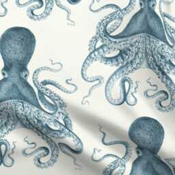 Vintage Nautical Sheets - Octopus Oasis in Sea By Willowlanetextiles Steampunk Kraken Cotton Sateen Sheet Set Bedding Spoonflower - thumbnail 4