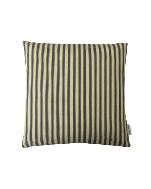 Handmade Charcoal Striped Linen Cushion Cover Country Home Decor