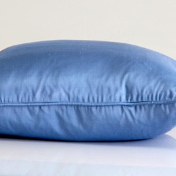Blue Silk Strie Pillow Cover, Designer Home Decor - thumbnail 3