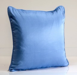 Blue Silk Strie Pillow Cover, Designer Home Decor - thumbnail 1