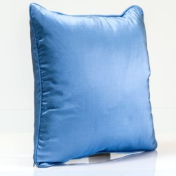 Blue Silk Strie Pillow Cover, Designer Home Decor - thumbnail 4
