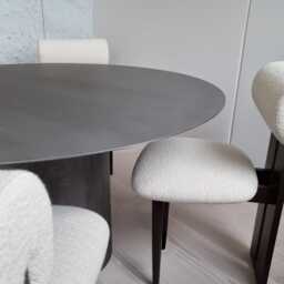 Handmade Natural Steel Round Dining Table Minimalist Industrial Design - thumbnail 3