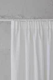 Pencil Pleat Linen Curtain - Off-White Window Panel, Natural Washed Drapery, For Light, Airy Interiors, Bedroom Or Living Room