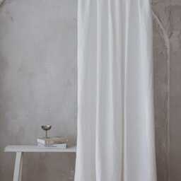 Pencil Pleat Linen Curtain - Off-White Window Panel, Natural Washed Drapery, For Light, Airy Interiors, Bedroom Or Living Room - thumbnail 2