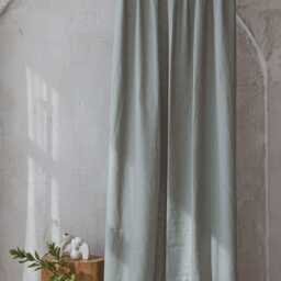 Pencil Pleat Linen Curtain - Off-White Window Panel, Natural Washed Drapery, For Light, Airy Interiors, Bedroom Or Living Room - thumbnail 4