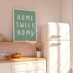 Home Sweet Home, Green Poster, Daily Affirmations Minimalist Decor, Cute Living Room Print, Natural Wall Art, Simply Art - thumbnail 2
