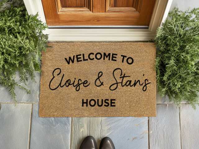 Eloise & Stan Welcome Mat - Personalized Couple Name Doormat - image 1
