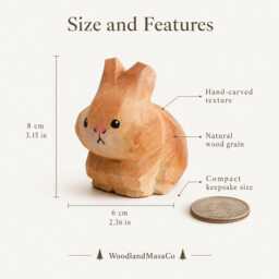 Personalised Wooden Rabbit Figure - Engraved Name New Baby Gift Christening Nursery Decor - thumbnail 4