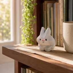 Personalised Wooden Rabbit Figure - Engraved Name New Baby Gift Christening Nursery Decor - thumbnail 2