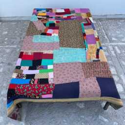 Cotton Kantha Patchwork Quilt Block Print Reversible Handmade Vintage Bedding Throw - thumbnail 4