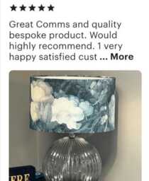Custom Drum Lampshade - Use Your Own Wallpaper - White Lining Table Lamp - thumbnail 2