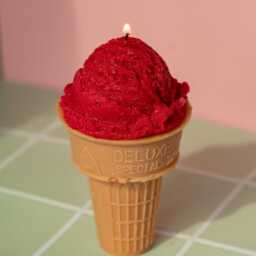 Handcrafted Beeswax Ice Cream Cone Candle Custom Color - thumbnail 3