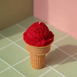 Handcrafted Beeswax Ice Cream Cone Candle Custom Color - thumbnail 4