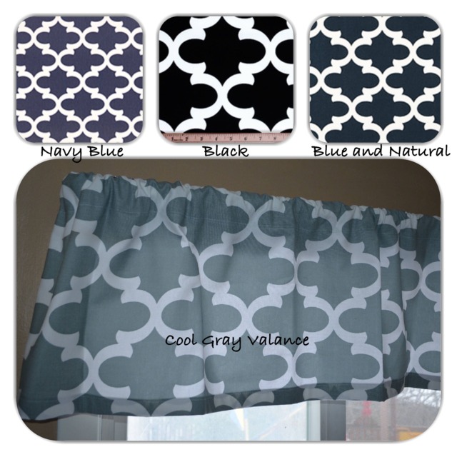 Moroccan Trellis Valance Custom Quatrefoil Window Treatment - image 1