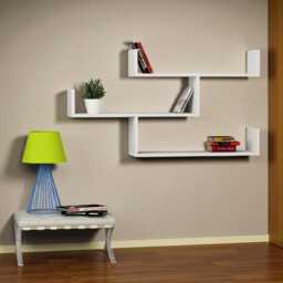 3-Tier Wall Shelf - Modern Floating Unit, Easy Assembly, Multiple Colors 119 X 66.5 22 cm - White - thumbnail 1