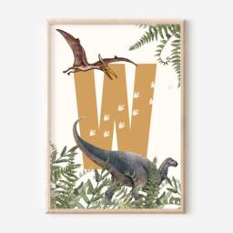 Dinosaur Prints For A Bedroom, Nursery Or Playroom, Including Personalised Initial Print - Prints Only - thumbnail 3