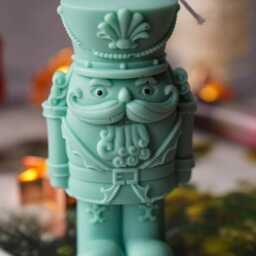Nutcracker Christmas Candle Vegan Soy Wax Holiday Decor - thumbnail 4