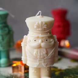 Nutcracker Christmas Candle Vegan Soy Wax Holiday Decor - thumbnail 2