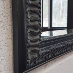 Handmade Wall Mirror Handcrafted Bevelled Ornate Black Mirror Stunning Frame Made in Cumbria - thumbnail 2