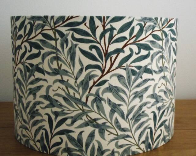 William Morris Lampshade Handmade in Willow Bough Teal Green Fabric - image 1