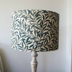 William Morris Lampshade Handmade in Willow Bough Teal Green Fabric - thumbnail 2