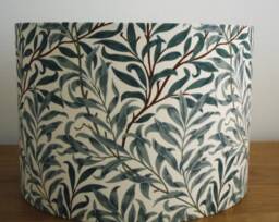 William Morris Lampshade Handmade in Willow Bough Teal Green Fabric - thumbnail 1