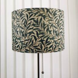 William Morris Lampshade Handmade in Willow Bough Teal Green Fabric - thumbnail 3