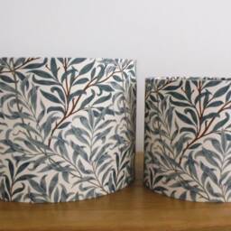 William Morris Lampshade Handmade in Willow Bough Teal Green Fabric - thumbnail 4