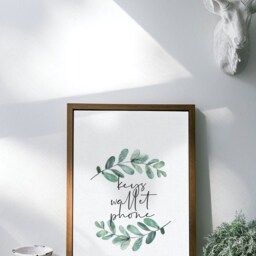 Keys, Wallet Phone Eucalyptus Print. Printed Onto White Matte Premium Finish Paper, A4 & A3 Paper Sizes Available - thumbnail 3