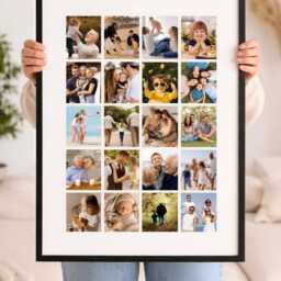 Large Wall Picture Frame Collage, Custom Gift, Personalised Family 20 Photo Art, Multi - thumbnail 2