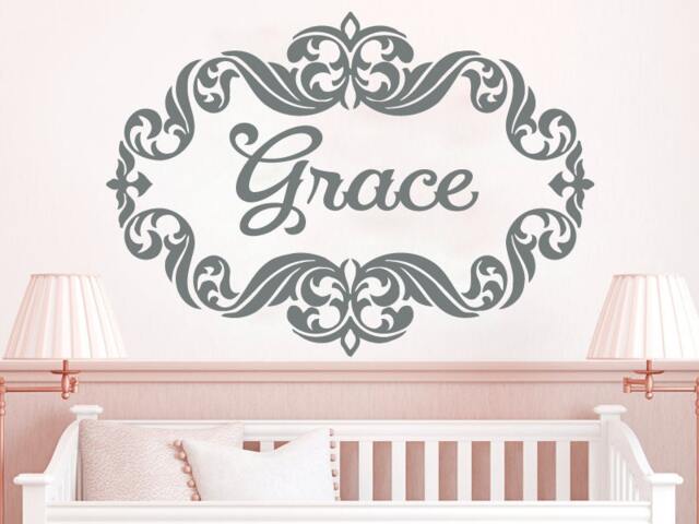 Wall Decal Name Personalized Custom Decals Vinyl Sticker Home Decor Frame Art Mural Nursery Girl Bedroom Op40 - image 1
