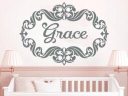Wall Decal Name Personalized Custom Decals Vinyl Sticker Home Decor Frame Art Mural Nursery Girl Bedroom Op40 - thumbnail 1