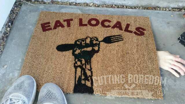 Eat Locals, A Funny Zombie Coir Doormat, The Perfect Halloween Decoration For The Houses Of Undead - image 1