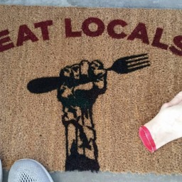 Eat Locals, A Funny Zombie Coir Doormat, The Perfect Halloween Decoration For The Houses Of Undead - thumbnail 2