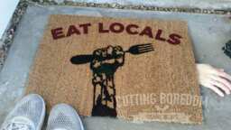Eat Locals, A Funny Zombie Coir Doormat, The Perfect Halloween Decoration For The Houses Of Undead - thumbnail 1