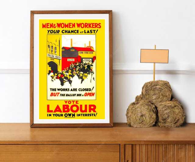 Reprint Of A 1929 British Democrat Party Political Election Poster - image 1