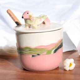 Handmade Pink Dachshund Ceramic Bowl - Salt, Sugar, Or Spice Jar With Lid Unique Dog Lover Gift