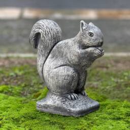Stone Squirrel Statue Concrete Garden Figurine Outdoor Woodland Decor Rustic Yard Ornament Cement Animal Sculpture Squirrel Lover Gift - thumbnail 1
