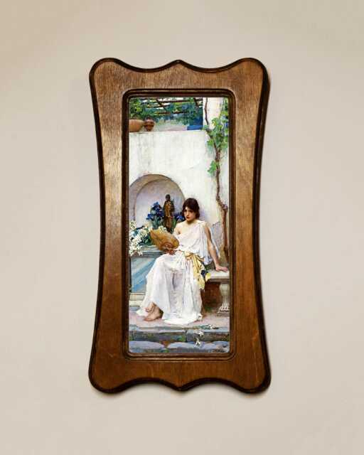 Light Oak Wooden Framed Picture, Art Nouveau Style, John William Waterhouse, Flora, Print, Wall Hanging Home Decor