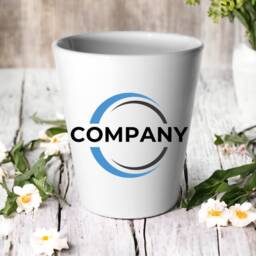 Personalised Company Logo Plant Pot/Upload Succulent Cactus Flower Custom Made Christmas Office Gift - thumbnail 1